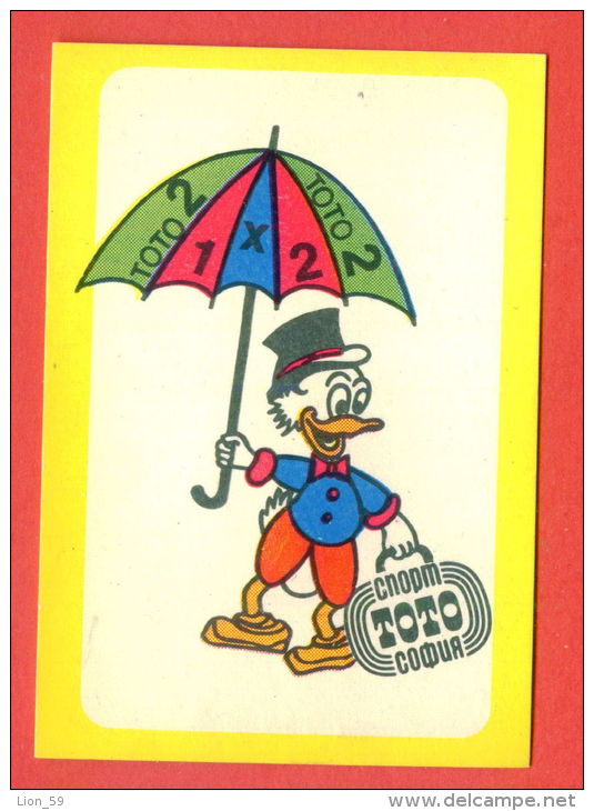 K149A / 1989 - SPORT TOTO Lottery Lotteria Donald Duck Umbrellas - Calendar Calendrier Kalender Bulgaria Bulgarie - Grand Format : 1981-90