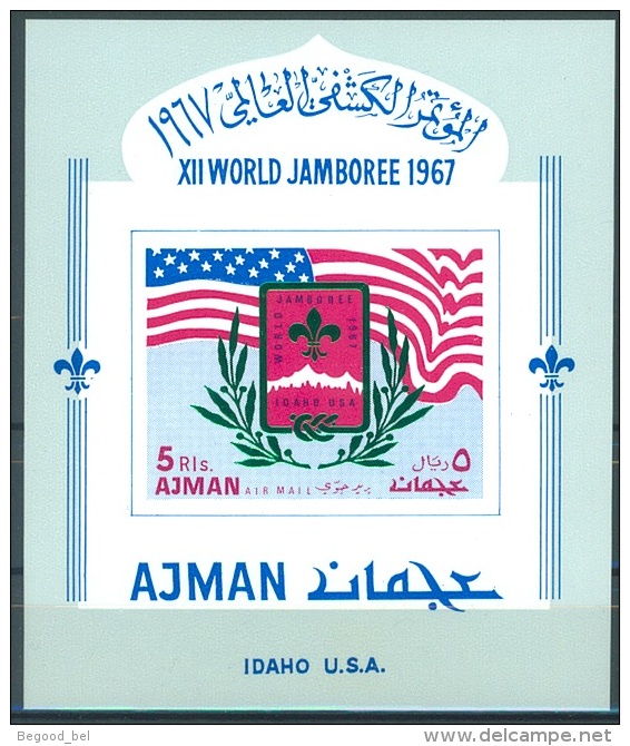 AJMAN - 1967 - MNH/*** - SCOUT JAMBOREE IDAHO  - Mi BLOCK 15 B X  -  Lot 9992 - Ajman