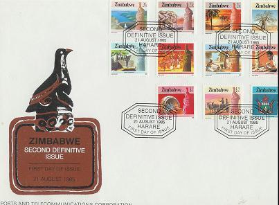 ZIMBABWE 1985 FDC Definitives (2 Env) 309-330 F702A+B - Zimbabwe (1980-...)