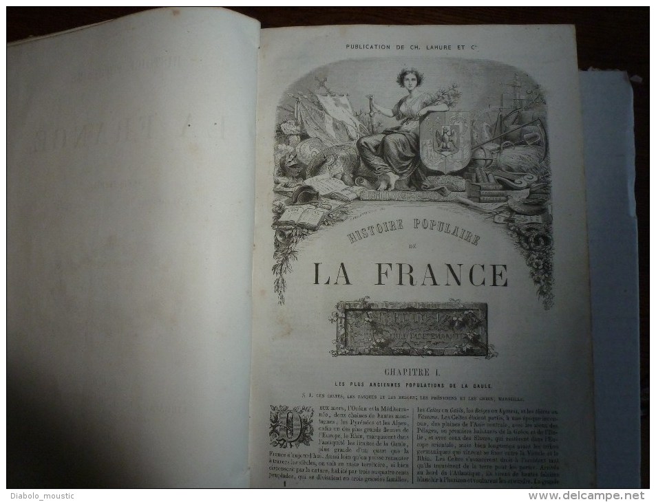 1862 HISTOIRE POPULAIRE de la FRANCE     enrichi de nombreuses gravures sur bois