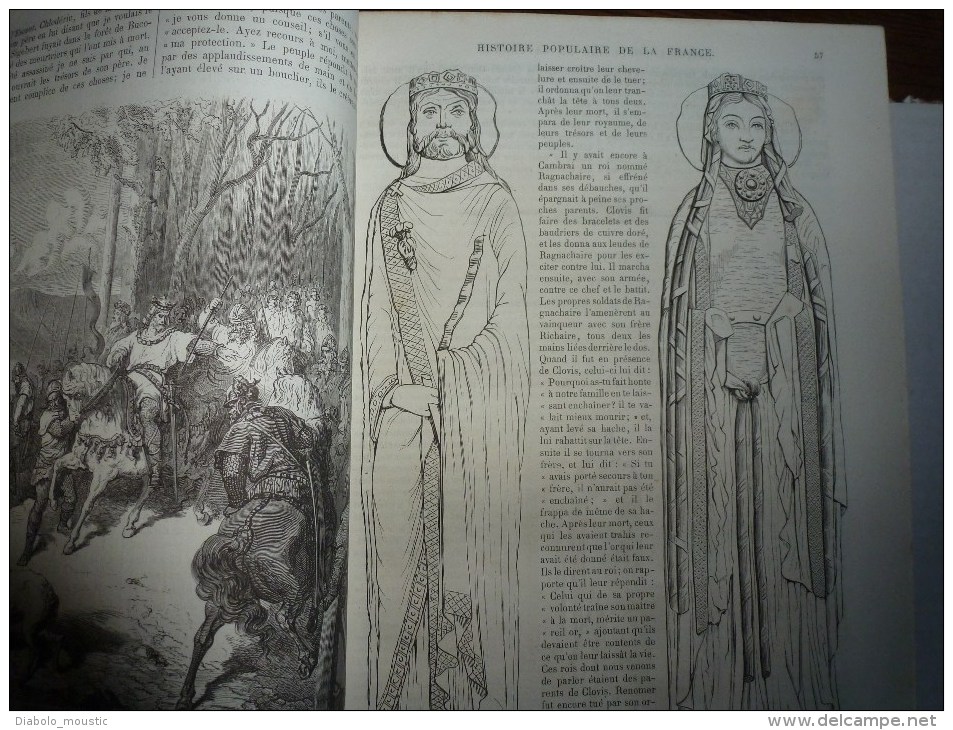 1862 HISTOIRE POPULAIRE de la FRANCE     enrichi de nombreuses gravures sur bois