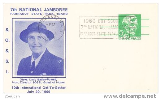 USA 1969 NATIONAL JAMBOREE  POSTCARD WITH POSTMARK - Storia Postale