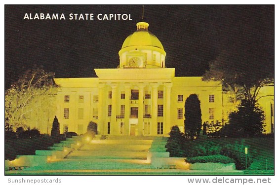 Alabama State Capitol At Night Montgomery Alabama - Montgomery