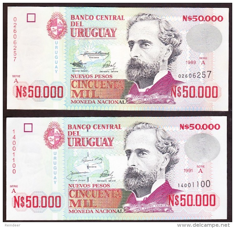 ® URUGUAY - N$50.000 SERIES A (1989-1991) UNC - Uruguay
