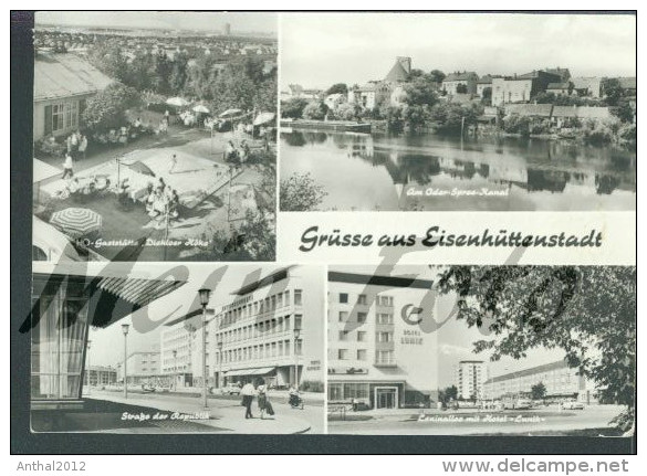 AK Grüsse Aus Eisenhüttenstadt Hotel Lunik Straße Der Republik Gaststätte Sw 74 - Eisenhuettenstadt