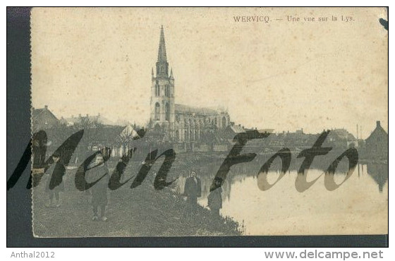 Wervico Wervik Wewstflandern Belgien Une Vue Sur La Lys L'Eglise Sw Feldpost 29.5.1916 - Wervik