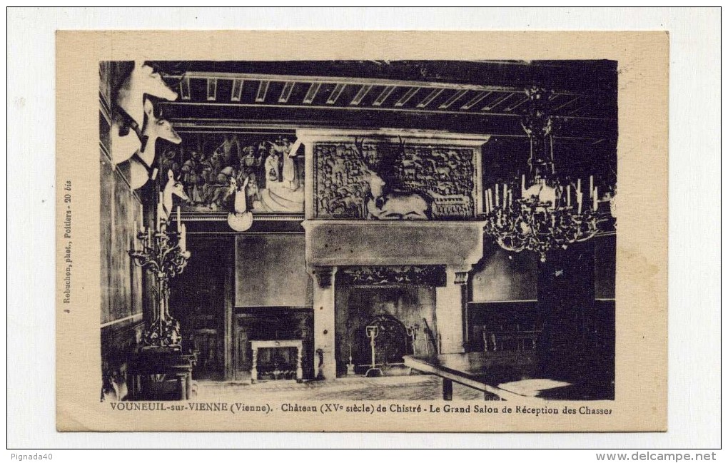 CP , 86 , VOUNEUIL-sur-VIENNE , Le Château De Chistré, Le Grand Salon De Réception Des Chasses - Vouneuil Sur Vienne