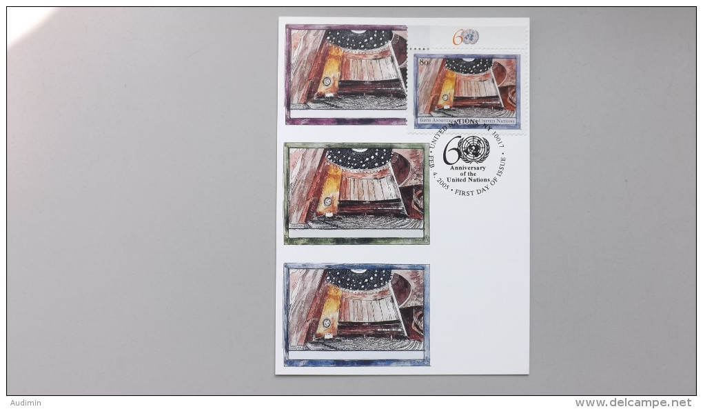 UNO-New York 971 TAB Maximumkarte MK/MC, ESST, 60 Jahre Vereinte Nationen (UNO) - Maximum Cards