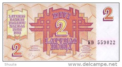 Latvia 2 Rublis  1992  Pick 36 UNC - Lettonie