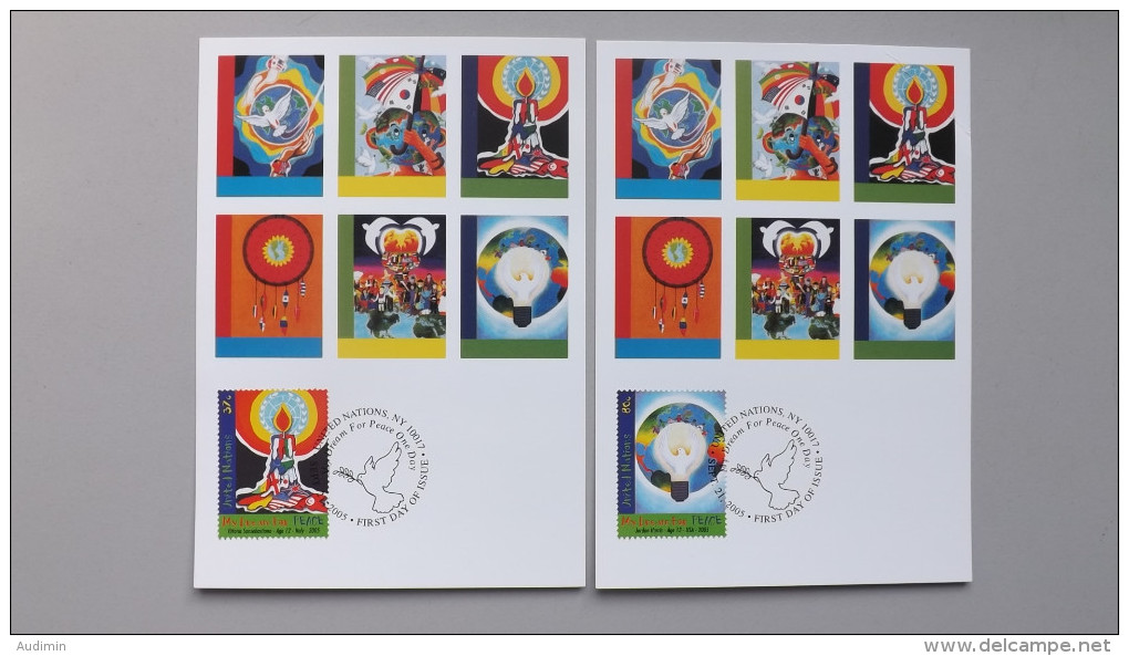 UNO-New York 994/5 Maximumkarte MK/MC, ESST, Weltfriedenstag: Mein Traum Vom Frieden - Maximum Cards