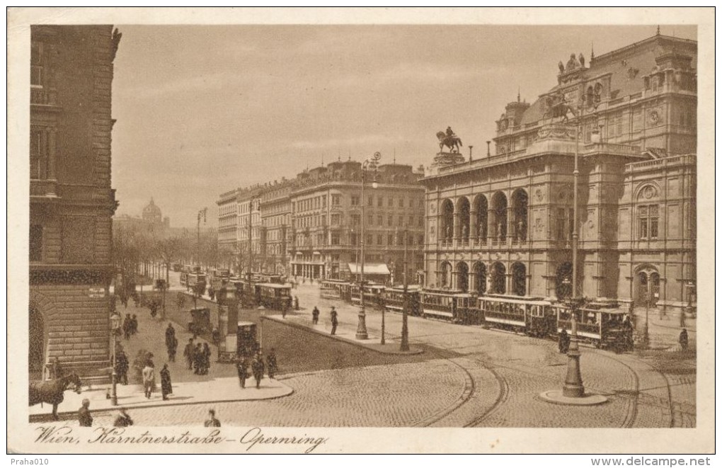I5793 - Austria (1923) Wien 75; Postcard: Wien, Kärntnerstrasse - Opernring - Vienna Center
