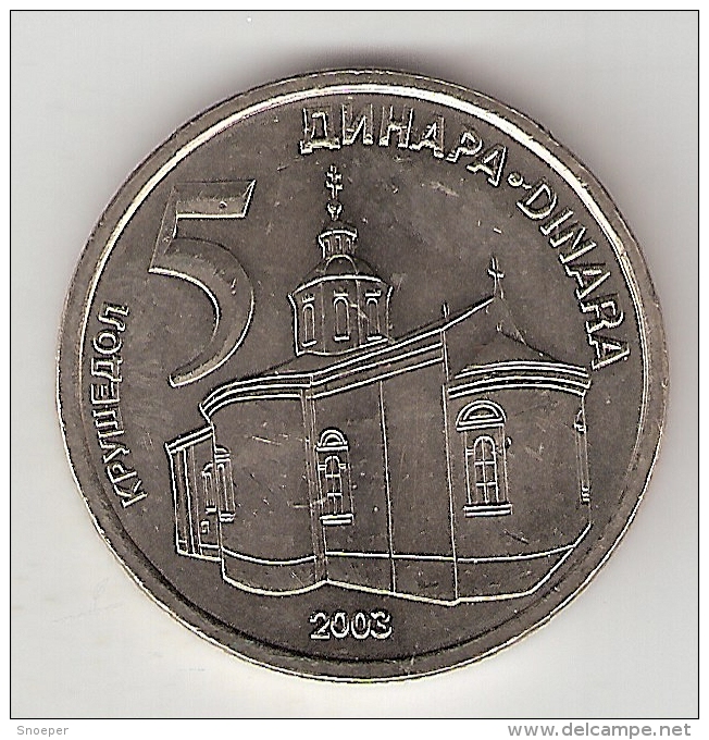 *serbia  5 Dinars 2003  Km 36   Unc - Serbia