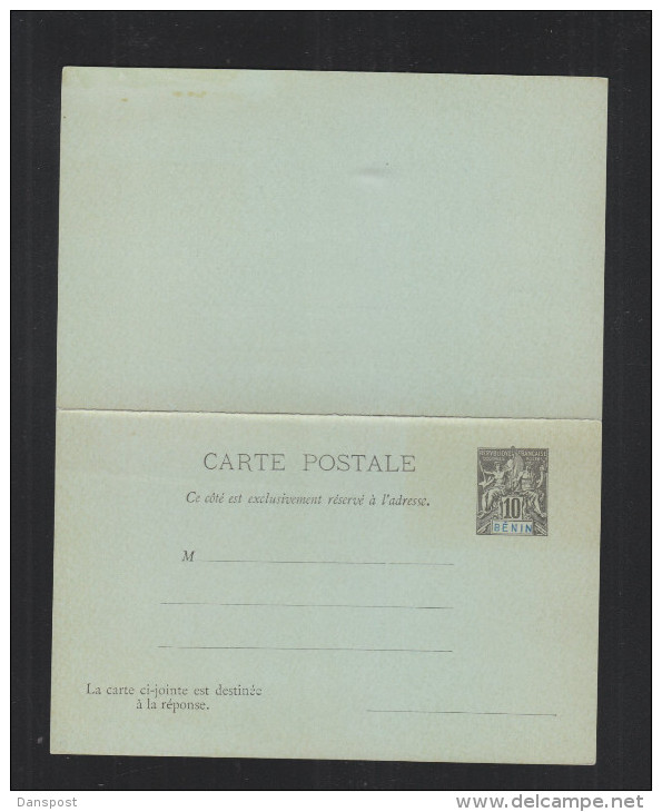 Benin Carte Postale Avec Reponse - Lettres & Documents