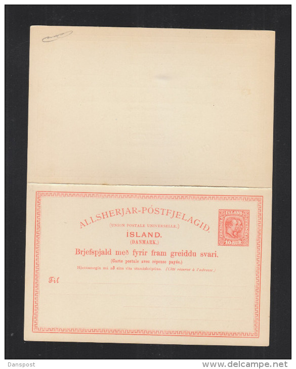 Iceland Stationery With Reply Unused - Entiers Postaux