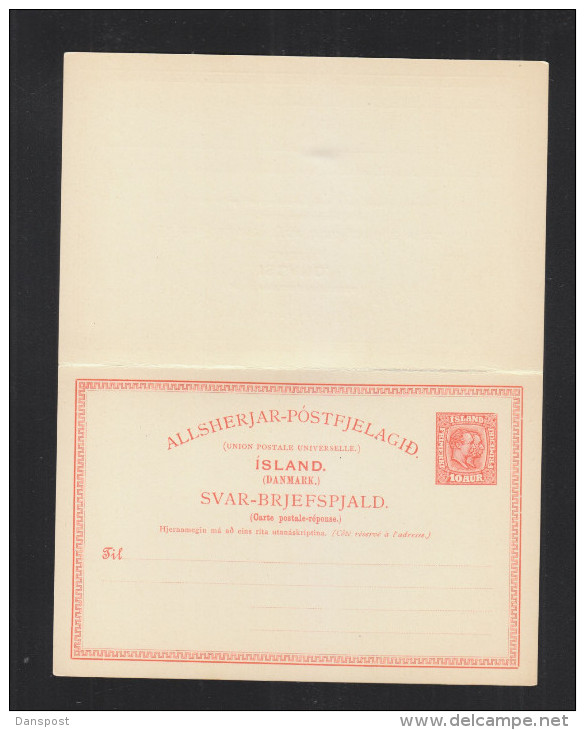 Iceland Stationery With Reply Unused - Interi Postali