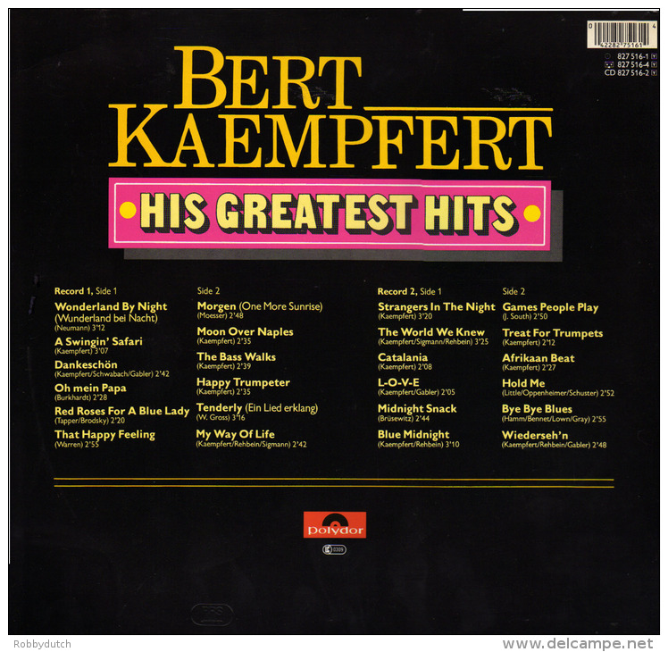 * 2LP *  BERT KAEMPFERT - HIS GREATEST HITS (Germany 1965 EX!!!) - Instrumentaal