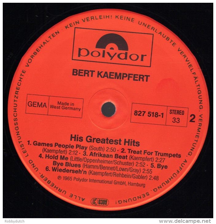 * 2LP *  BERT KAEMPFERT - HIS GREATEST HITS (Germany 1965 EX!!!)