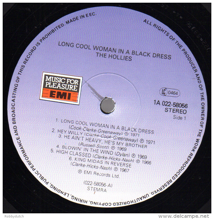 * LP *  HOLLIES - LONG COOL WOMAN IN A BLACK DRESS (NL Different Sleeve + Label) - Rock