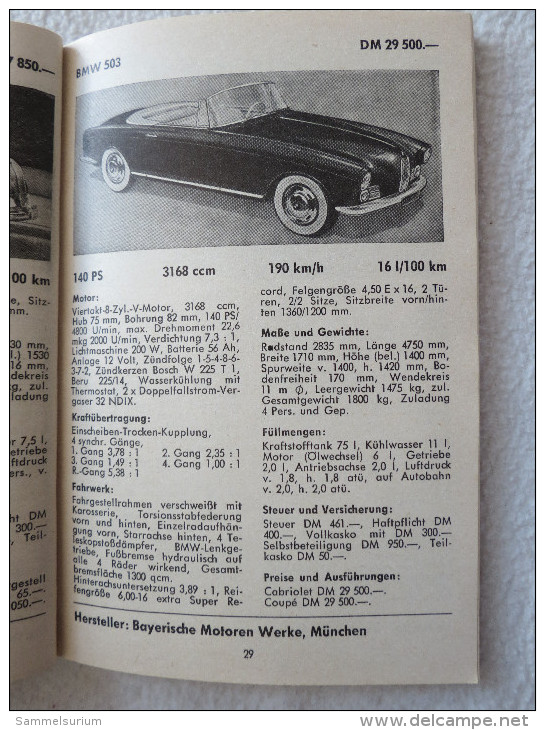 "Der Motor-Katalog 1958" Band 2 Mit 100 Autos - Kataloge