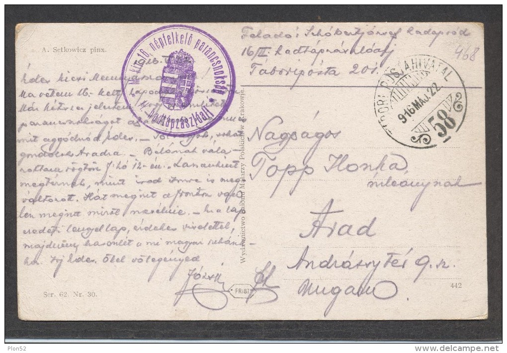 7794-TABORI POSTA HIVATAL-58-1916 - Lettres & Documents