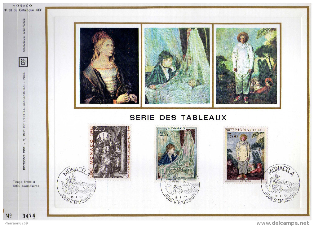 Feuillet Tirage Limité CEF 38 Peintre Peinture Série Des Tableaux Monaco - Covers & Documents