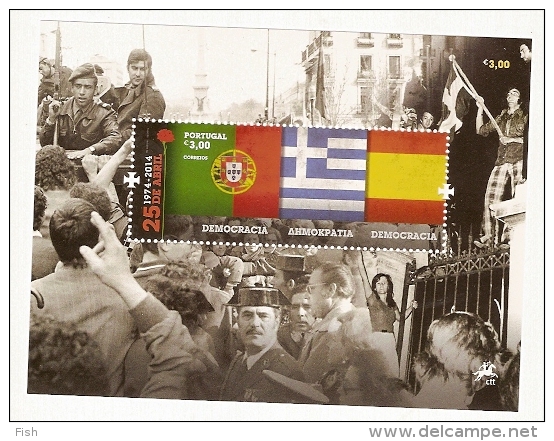 Portugal ** & Dimokratía, Democracy, Democracia, 25 De April Revolution 1974-2014 (6999) - Unused Stamps