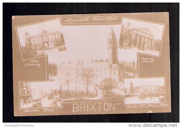 RP BRIXTON MULTIVIEW LAMBETH TOWN HALL ETC ETC South London Suburbs Used 1910 Brixton - Londen - Buitenwijken