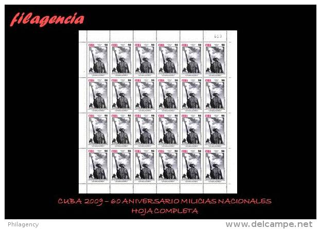 CUBA. PLIEGOS. 2009-26 50 ANIVERSARIO MILICIAS NACIONALES REVOLUCIONARIAS - Hojas Y Bloques