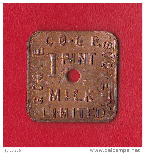 JETON   1 Pint MILK  LIMITED  CO - OP. SOCIETY  GOOLE - Professionals/Firms