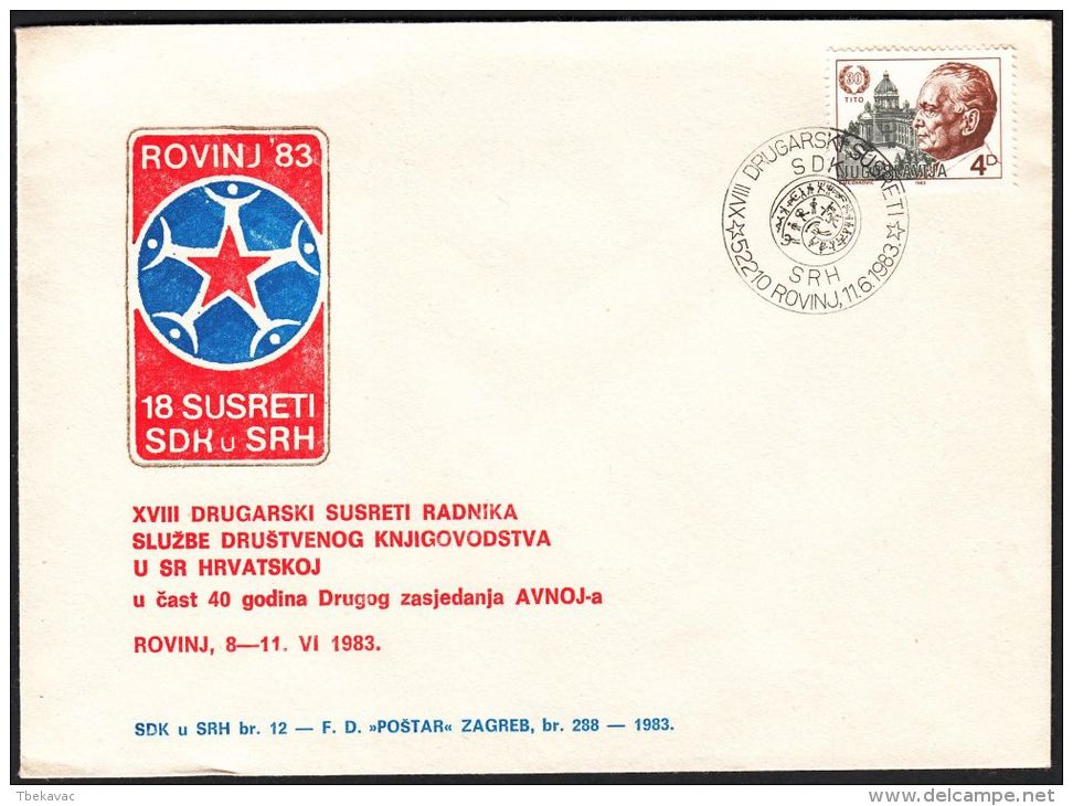 Yugoslavia 1983, Illustrated Cover "Meeting SDK In SRH", W./ Special Postmark "Rovinj", Ref.bbzg - Autres & Non Classés