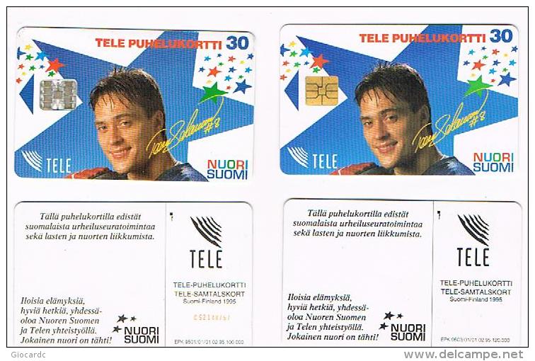 FINLANDIA (FINLAND) - TELE (CHIP) -  1995  TEEMU SELANNE (LOT OF 2 WHIT DIFFERENT CHIP) -  USED -  RIF. 8153 - Sport