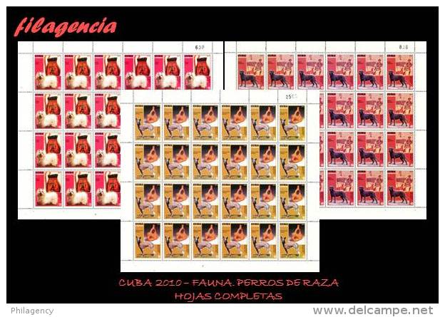 CUBA. PLIEGOS. 2010-12 FAUNA. PERROS DE RAZA - Hojas Y Bloques