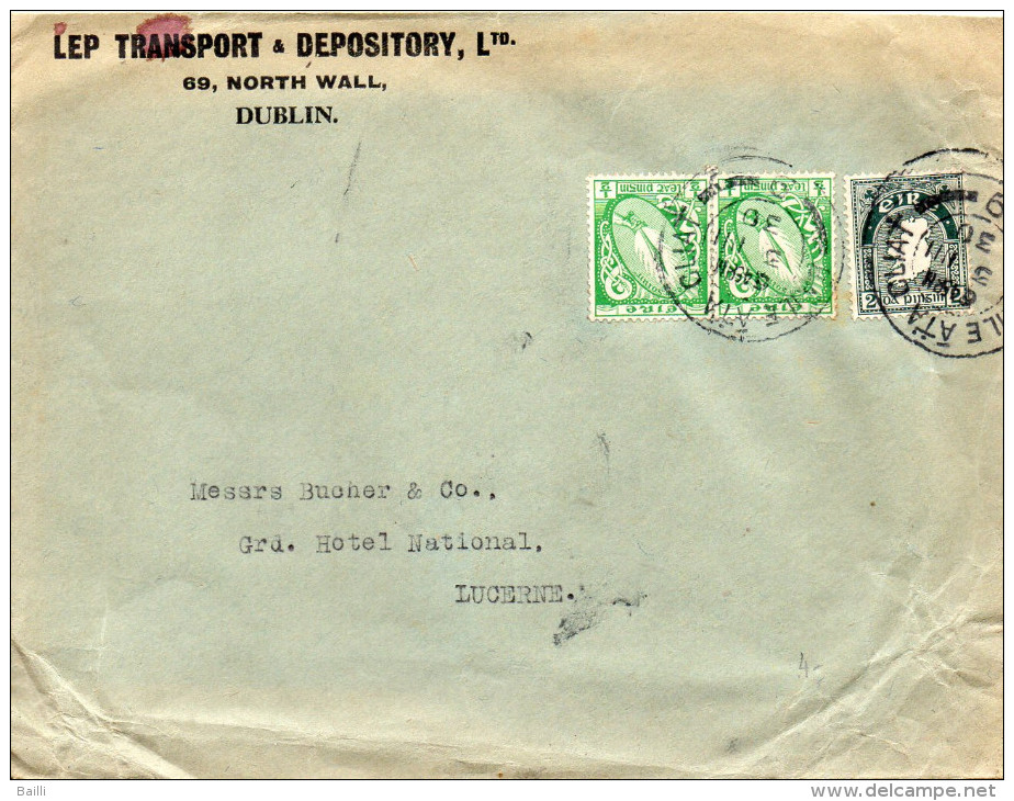 IRLANDE LETTRE POUR LA SUISSE 1930 - Lettres & Documents