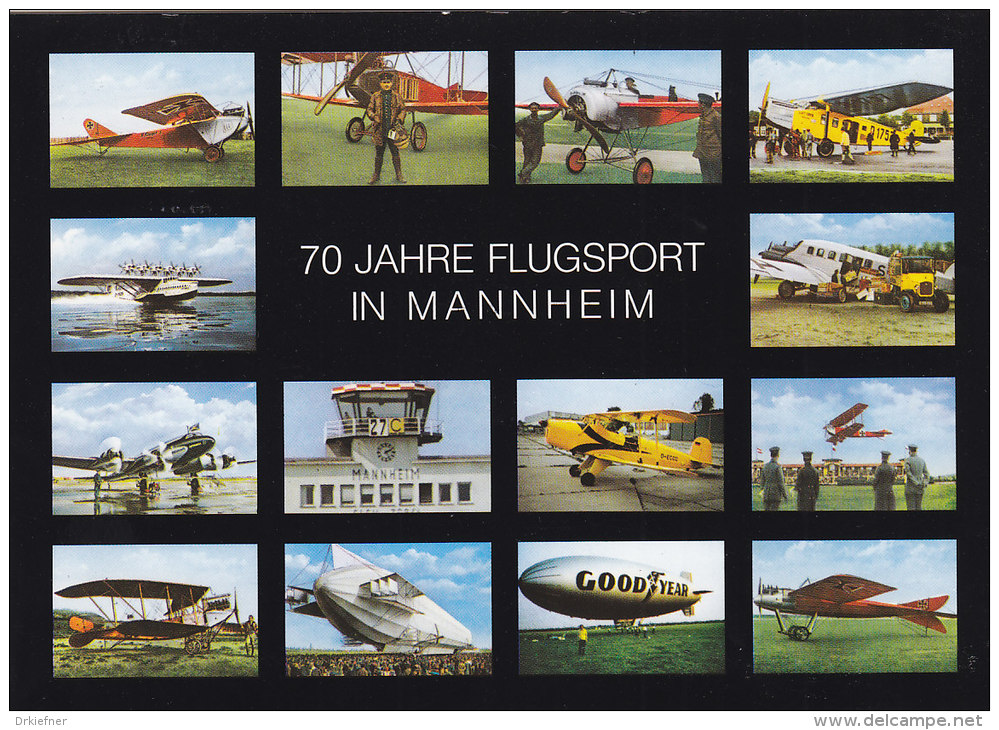 BRD 1033 Auf AK: Luftfahrzeuge Mit Zeppelin Und Sonderstempel: Mannheim 70 Jahre Flugsport 16.3.1980 - Maschinenstempel (EMA)