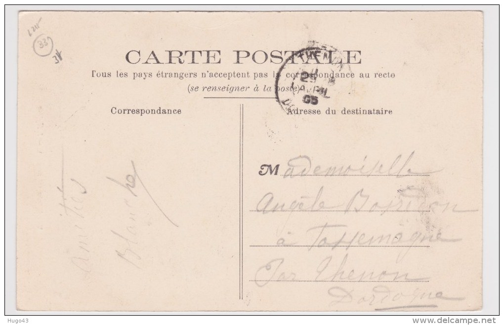 (RECTO / VERSO) VERDELAIS EN 1905 - L' EGLISE AVEC PERSONNAGE - BEAU CACHET - Verdelais