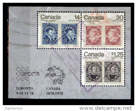 Canada 1978 Used BF1. CAPEX Exposicion Filatélica. Centenario Del Ingreso A La UPU. Sello Sobre Sello. - Hojas Bloque