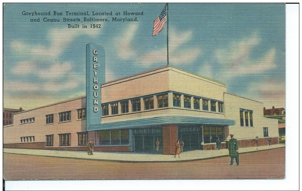 Greyhound Bus Terminal Station, Baltimore, Maryland, MD, 1940´s To 1950´s Linen Postcard # 9159 - Baltimore