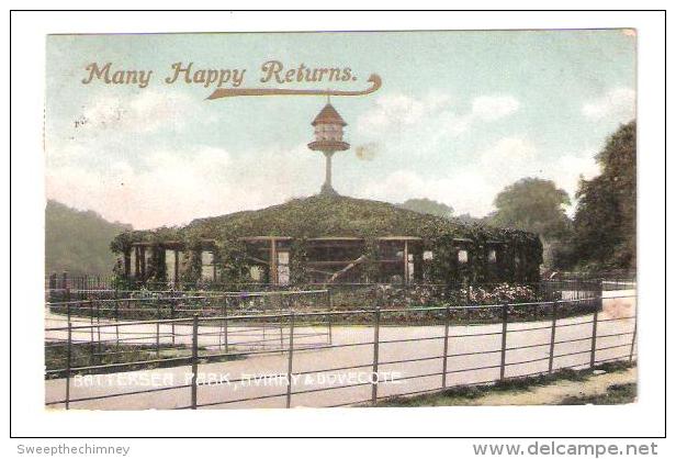 BATTERSEA PARK AVIARY & DOVECOTE  USED CARD HAS MANY HAPPY RETURNS PRINTED ON IT - Londen - Buitenwijken