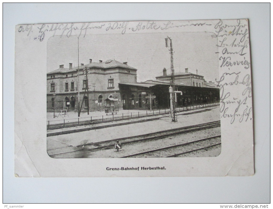AK / Bildpostkarte 1916 Grenz - Bahnhof Herbesthal. Verlag J. Bleffert, Herbesthal. - Herstal
