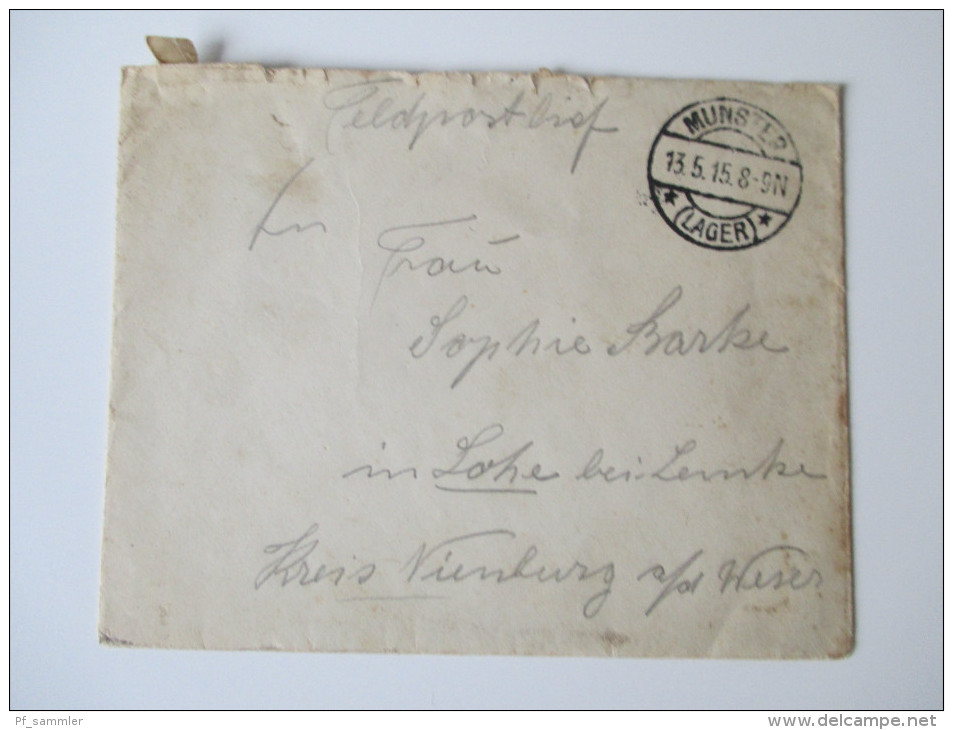 Feldpostbrief 1. WK Munster (Lager) 13.5.1915 - Storia Postale