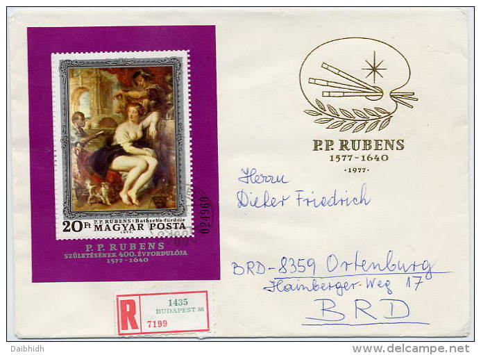 HUNGARY 1977 Rubens 400th Anniversary Block FDC.  Nichel Block 123A - FDC