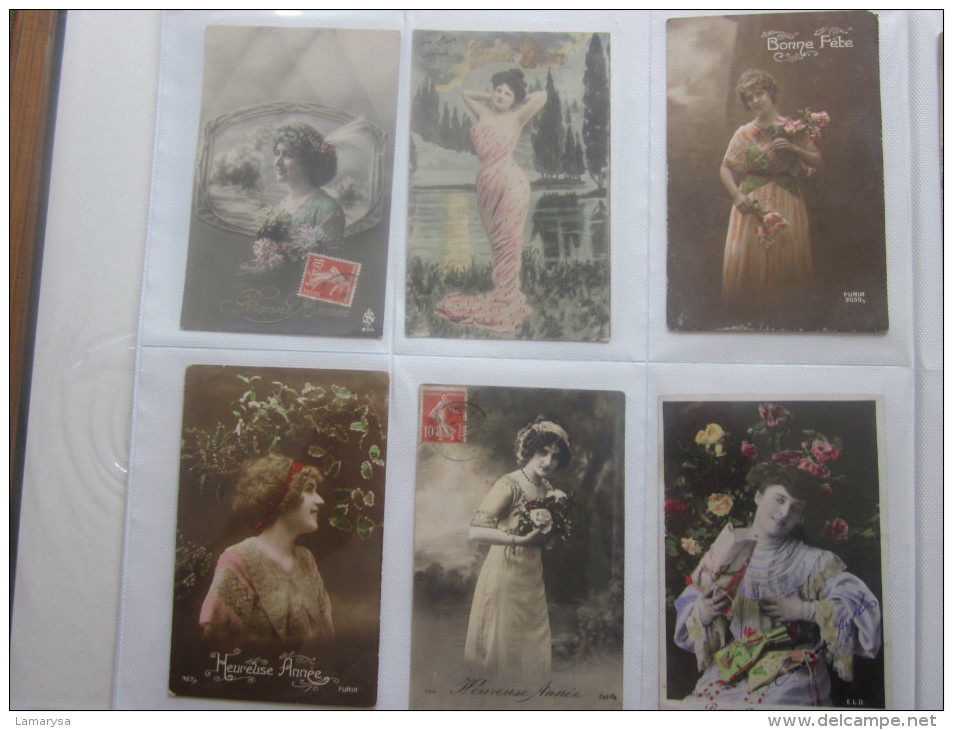 lot de 108 cartes postale ancienne CPA>Fête -Voeux -amour-couple-femme-nouvel an-pâques1er avril-déclaration etc.