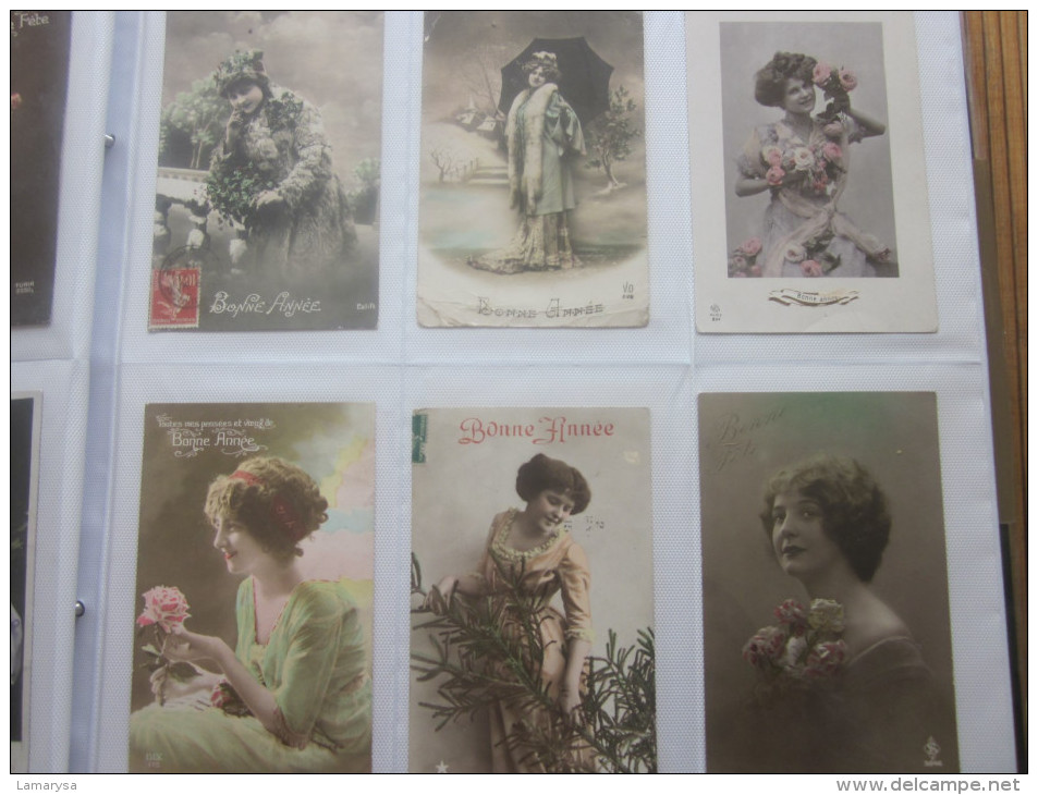 lot de 108 cartes postale ancienne CPA>Fête -Voeux -amour-couple-femme-nouvel an-pâques1er avril-déclaration etc.