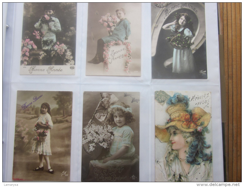 lot de 108 cartes postale ancienne CPA>Fête -Voeux -amour-couple-femme-nouvel an-pâques1er avril-déclaration etc.