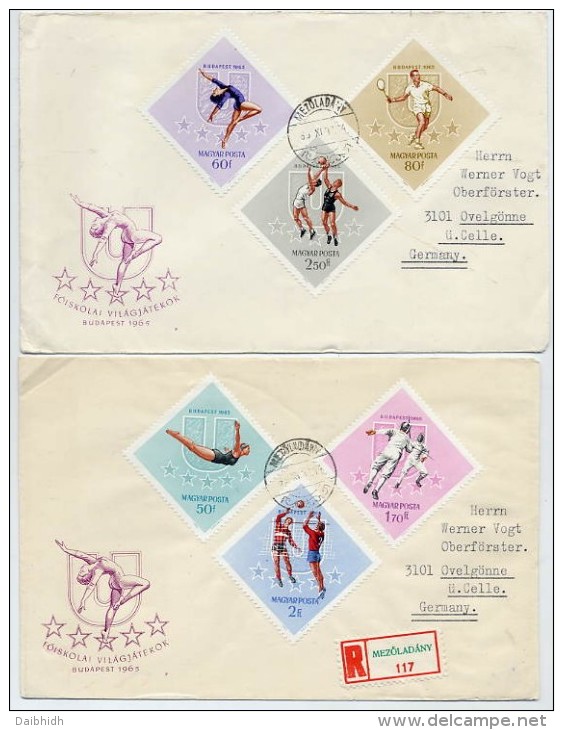 HUNGARY 1965 Universiade Games Set On  3  FDCs.  Michel  2153-61 - FDC