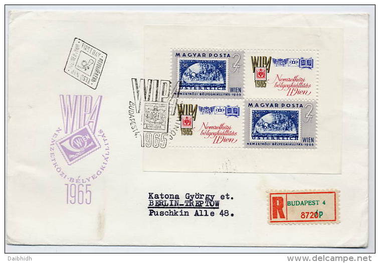 HUNGARY 1965 WIPA Exhibition Block On FDC.    Michel  Block 57A - FDC