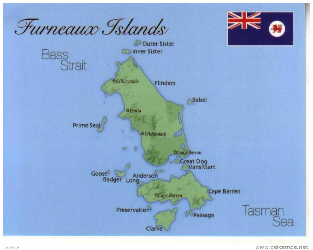 1 X Map & Flag - Carte Géographique Et Drapeau - Furneaux Islands - Maps