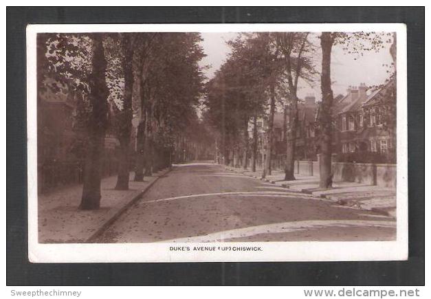 RP CHISWICK DUKES AVENUE (up) USED 1909 A J Wolton 265 High Road CHISWICK OLD POSTCARD MIDDLESEX LONDON SUBURBS - Middlesex