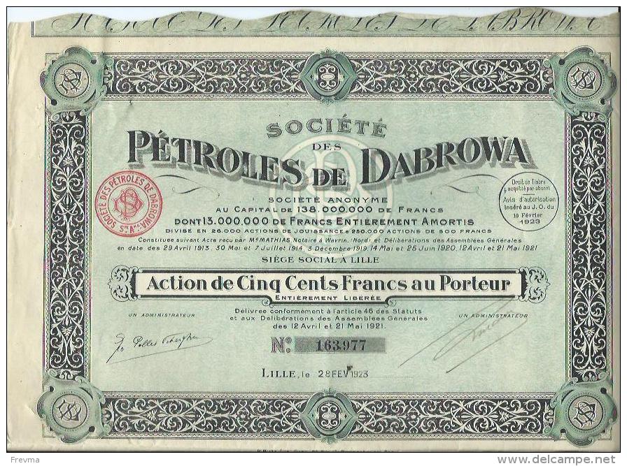 Societé Petroles De Dabrowa1923 - Pétrole