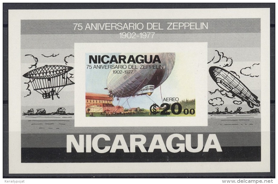 Nicaragua - 1977 Zeppelin Block IMPERFORATE MNH__(TH-14451) - Nicaragua